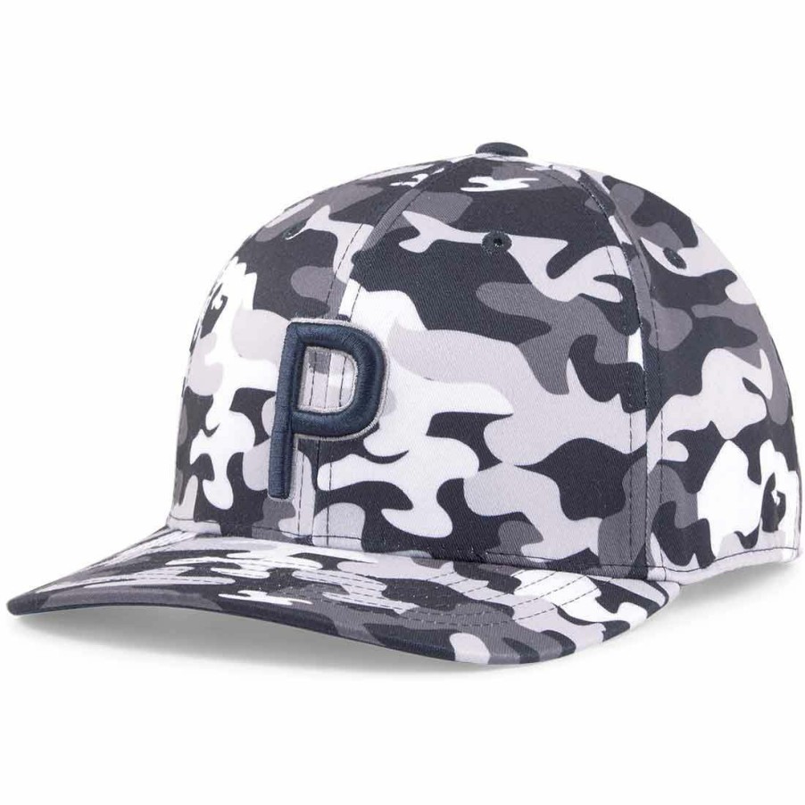 Headwear * | Puma Camo Pattern P Snapback Hat Navy Blazer/High Rise