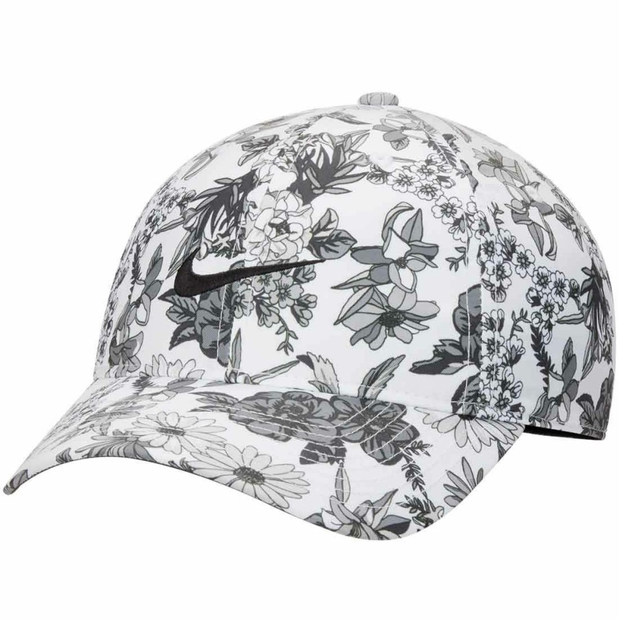 Headwear * | Nike Aerobill Heritage86 Player Floral Print Hat White/Anthracite