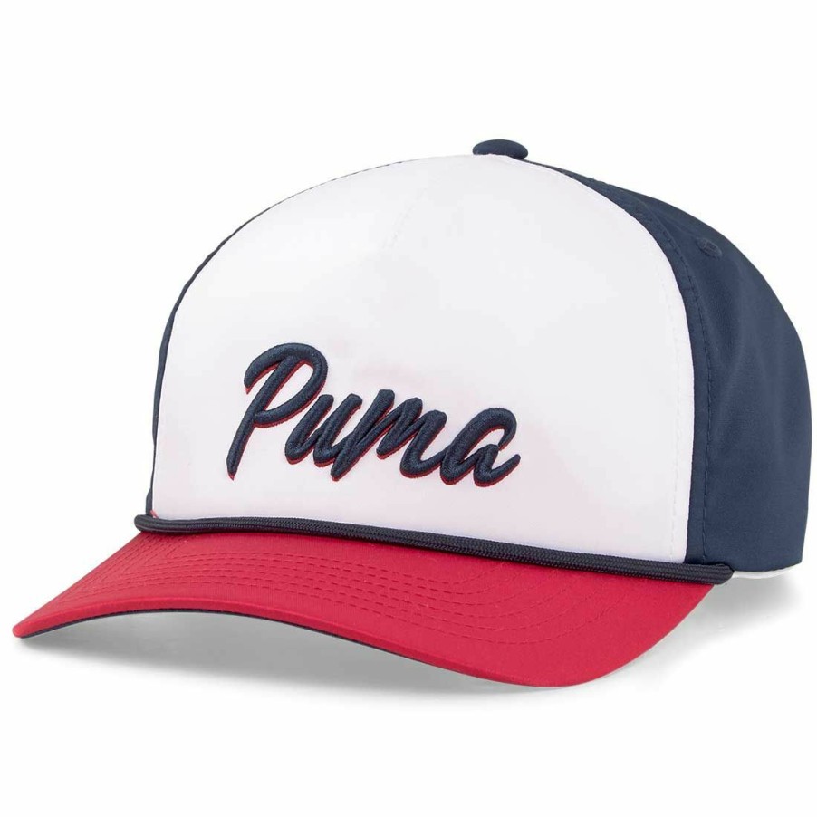 Headwear * | Puma 2022 Retro Rope Snapback Hat White/Navy/Red